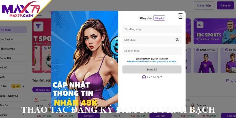 Thao tác đăng ký đảm bảo minh bạch